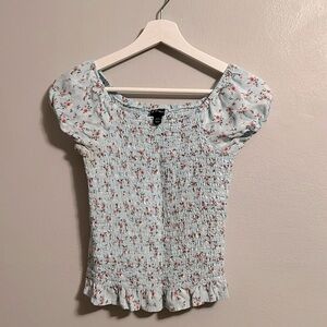 👧🏻Art Class baby blue blouse floral size 10/12 regencycore